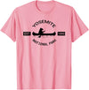 California Bear Tees California Yosemite Bear Canoe Silhouette National Parks T-Shirt - Pink