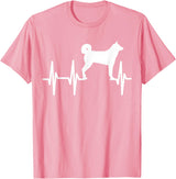 Dog Silhouette Heartbeat Line T-Shirt