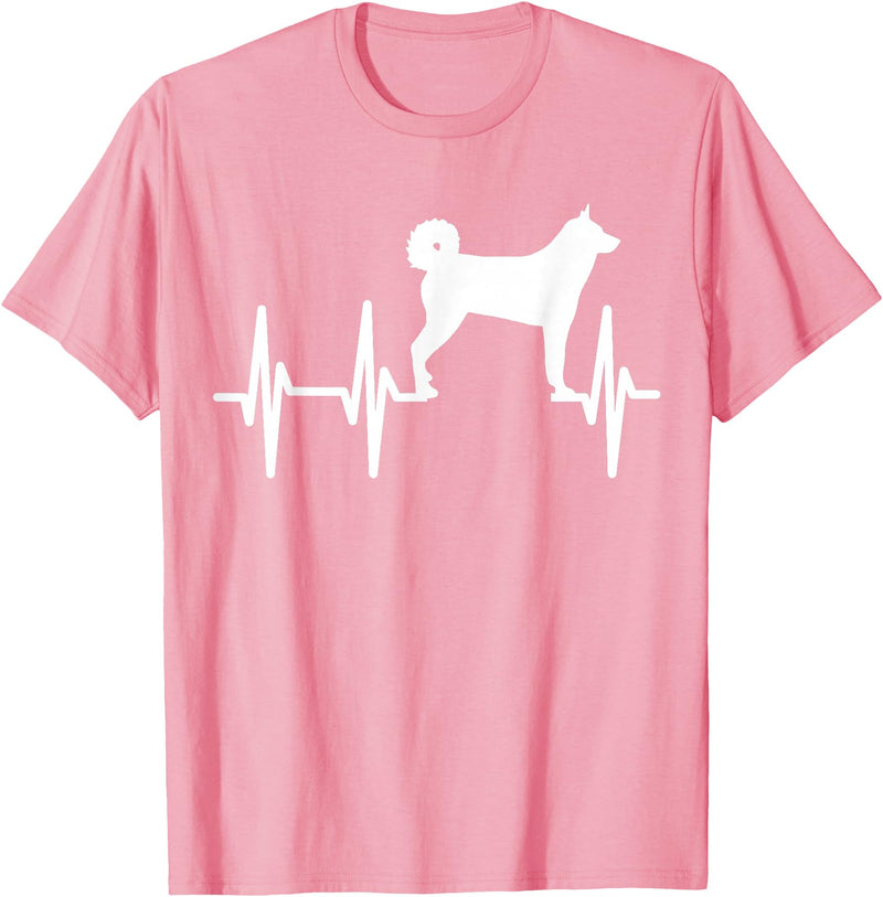 Hundekarelische Bärn-Liebhaber-Geschenke Karelian Bear Heartbeat Dog Mum Dad Pet Gift T-Shirt - Pink