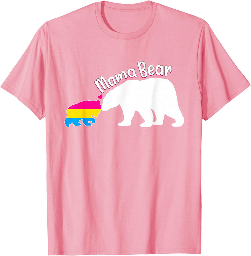 Mama LGBT . Mama Bear LGBT Pansexual Pride T-Shirt - Pink