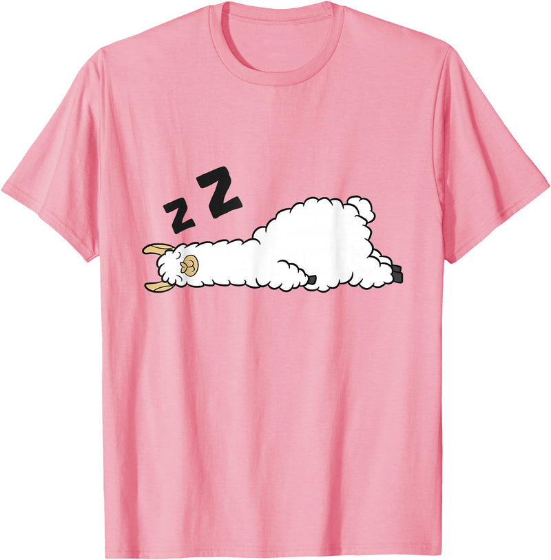 Sleeping Animals Tees And Gifts Llama Sleeping Tired Llama Napping Llama T-Shirt - Pink