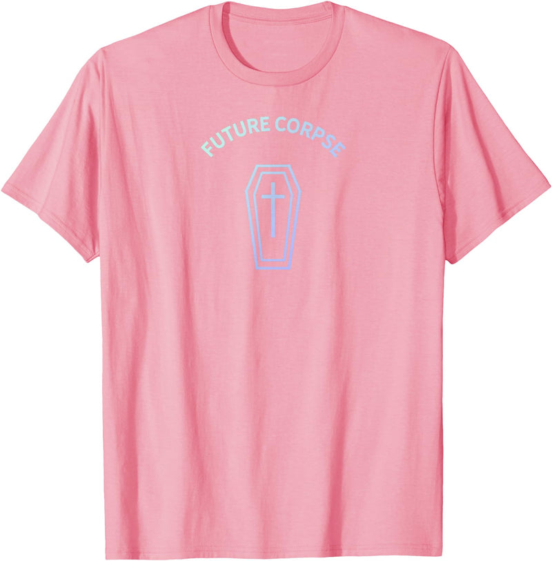 Pastel Goth Apparel Future Corpse Coffin Pastel Goth Grunge Halloween Aesthetic T-Shirt - Pink