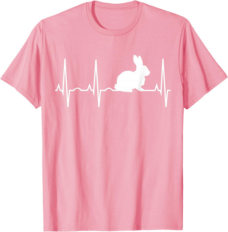 Bunny Heartbeat for Bunny Lovers Rabbit Gift T-Shirt in Pink
