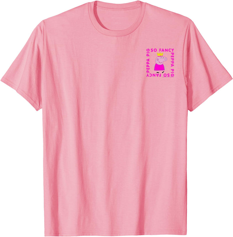 Peppa Pig So Fancy Box Up Left Chest T-Shirt - Pink