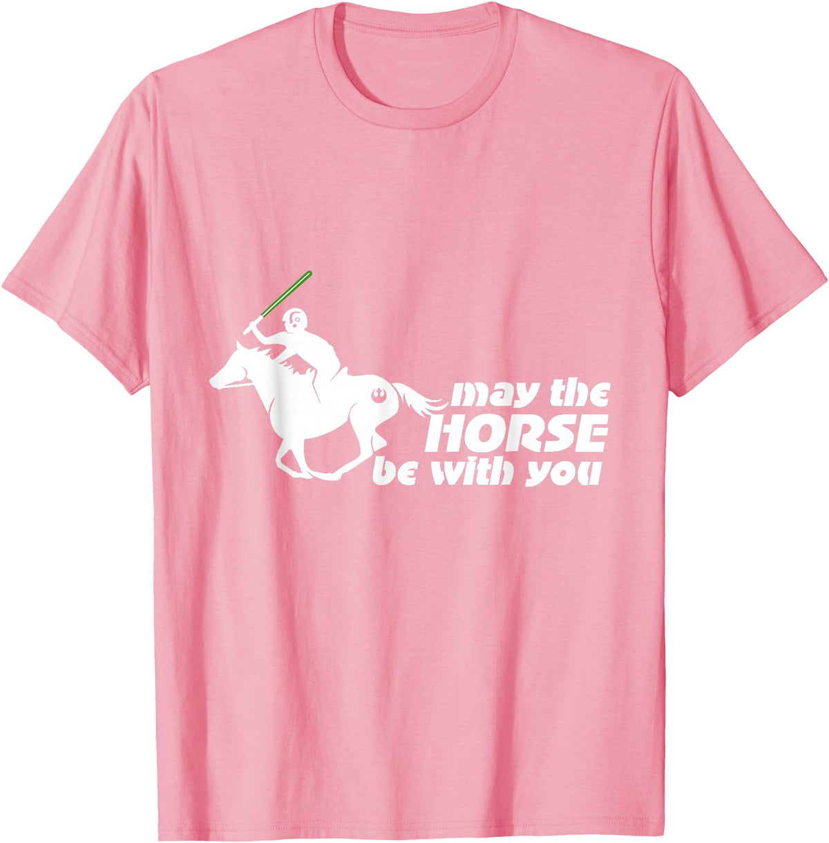 NickerStickers May the Horse Be With You | Equestrian Geek T-Shirt T-Shirt - Pink
