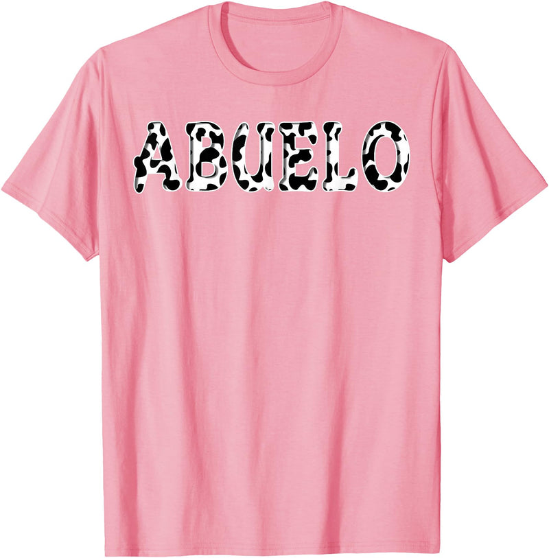 Cow Pattern Print Family Matching Birthday Apparel Cow Abuelo Birthday Family Matching Girl Boy Farm Birthday T-Shirt - Pink