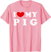 I Heart My Everything - Collection I Love My Pig T-Shirt - Pink