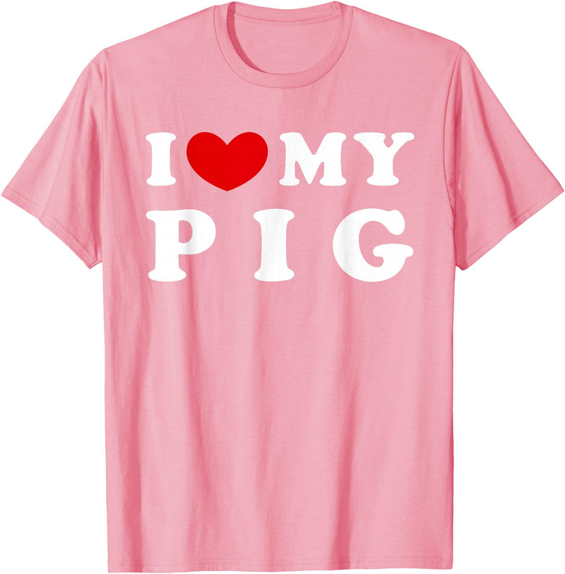 I Heart My Everything - Collection I Love My Pig T-Shirt - Pink