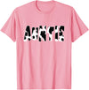 funny saying Gifts for Family Members and more Auntie Cow Print Cow Pattern T-Shirt, Black - Pink