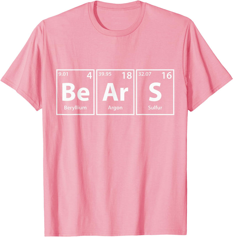 Periodic Tees Co. Bears (Be-Ar-S) Periodic Table Elements Shirt T-Shirt - Pink