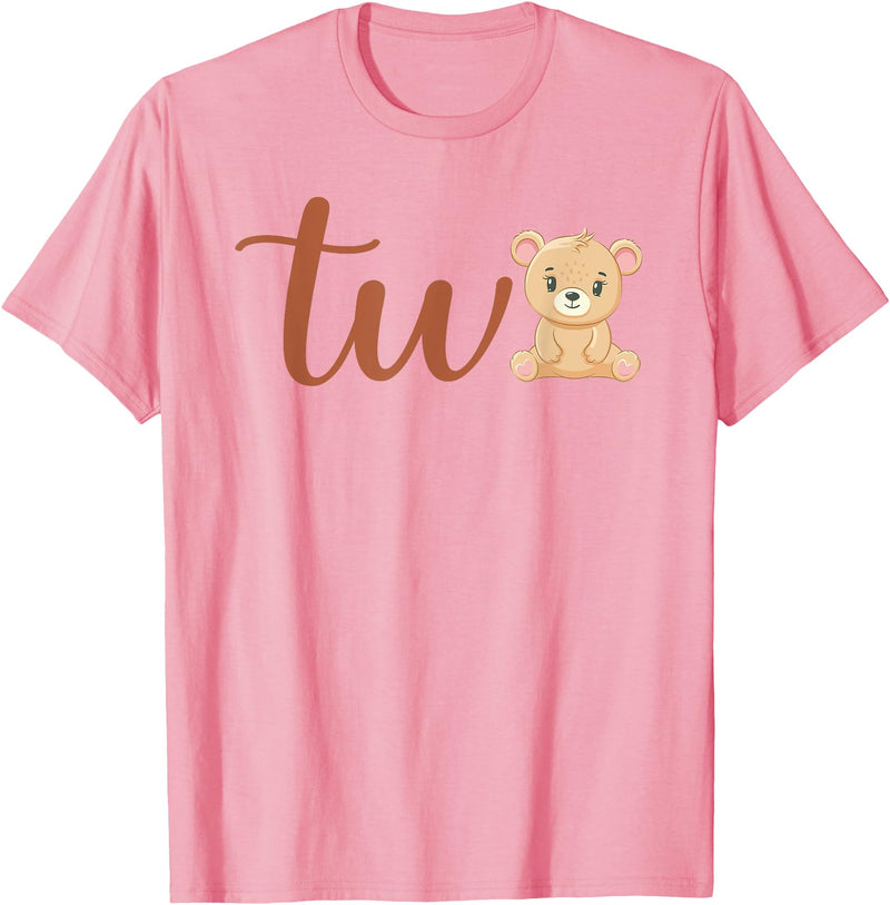 Family Birthday Bear Gifts Two of The Birthday Boy Bear 1st Birthday Party Boy T-Shirt - Pink