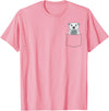 PeekingZoo Polar Bear Pocket Polar Bear In Pocket Polar Bear Peeking T-Shirt - Pink