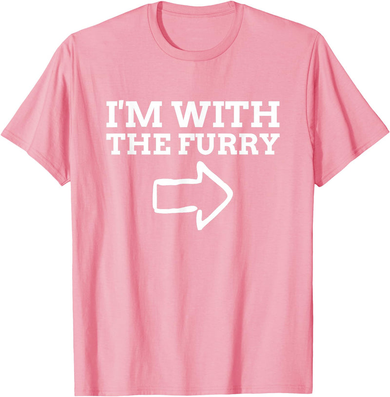 Furry Fandom Gifts I'm with The Furry T-Shirt - Pink