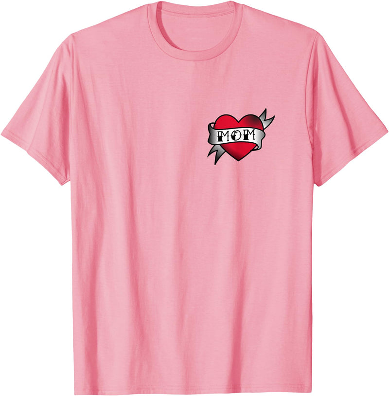 Mama Bear Tee Shirts Mom Heart Tattoo T-Shirt T-Shirt - Pink