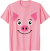 Funny Animal Face Design Costumes Pig Cute Animal Face Grin Costume Carneval Halloween T-Shirt - Pink