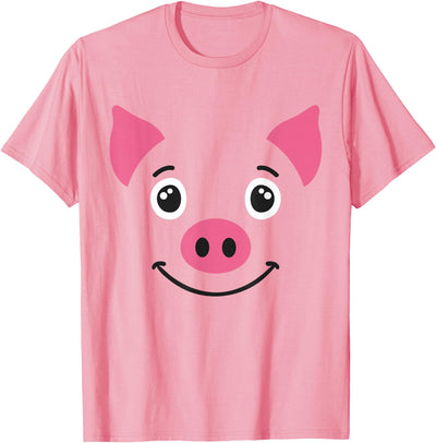 Pig Cute Animal Face Grin Costume Carneval Halloween T-Shirt