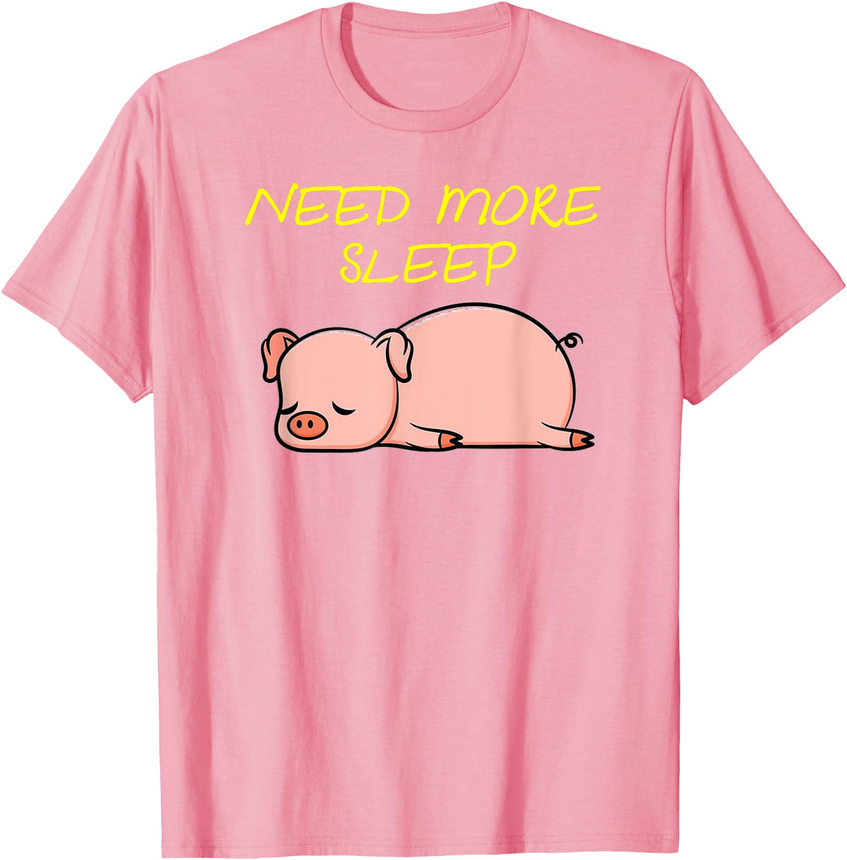Cute Animal Pyjama Sleep Bed Outfits Funny Sleeping Pig Pajama Design for Bedtime T-Shirt - Pink