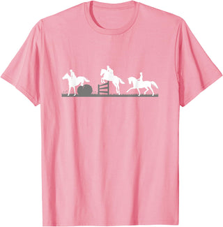 Horse Jumping and Eventing Horses Tee's Event Horses T-Shirt Horse Jumping and Dressage T-Shirt - Pink