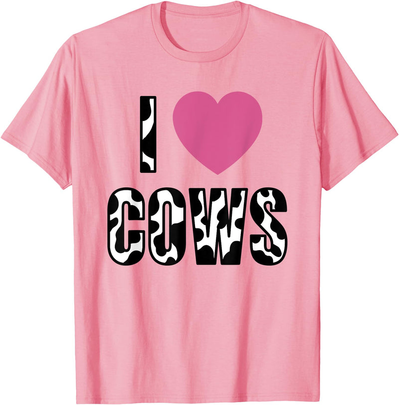 I Love Cows Outfit I Love Cows T-Shirt - Pink