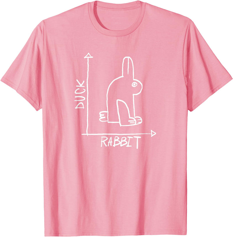Rabbit or Duck - Optical Illusion T-Shirt in Pink