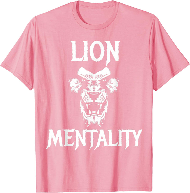 Lion Judah Shirts Animal Tees Lion Mentality Animal T-Shirt King Tees T-Shirt - Pink