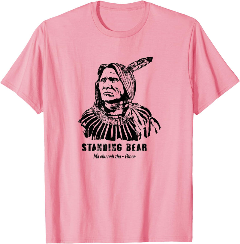 Nebraska Statue Oklahoma Court Standing Bear Ponca Tribe T-Shirt - Pink