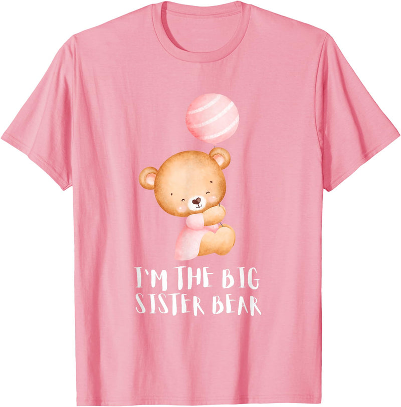 Big Sister Little Sister Outfits Siblings - Im the big sister bear T-Shirt - Pink