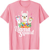 Llamas and Alpaca Gifts Llama Squad Funny Cute Llama Matching T-Shirt - Pink