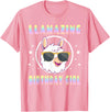 LLama Squad Shirts and Gifts Llama Birthday Girl Party Outfit Amazing Pun Fun Rainbow T-Shirt - Pink