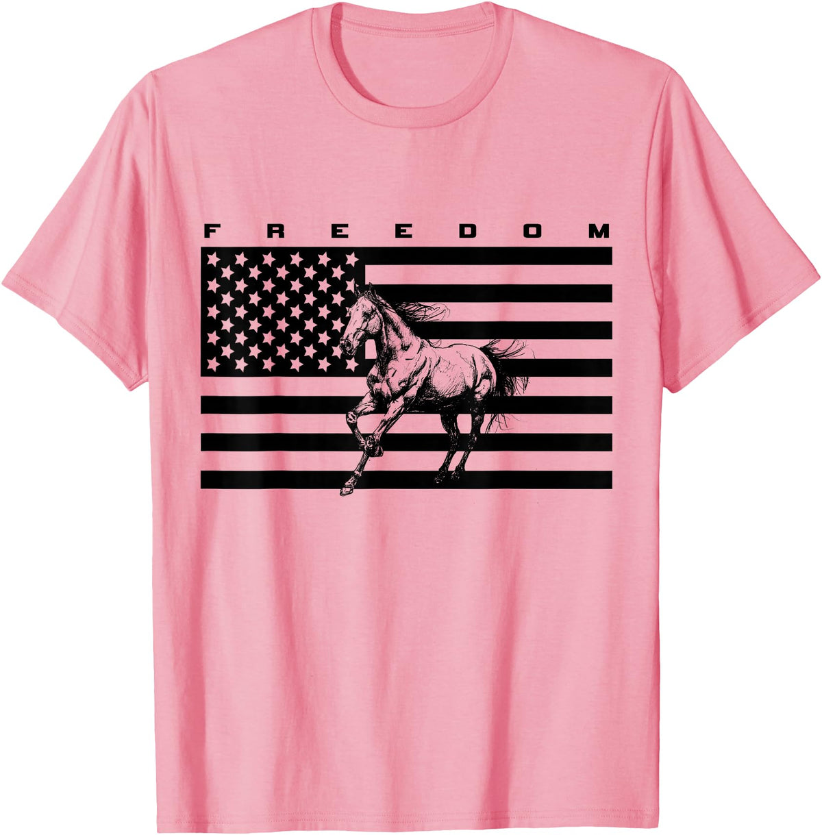 BASBO American Flag Horseback Riding Apparel - Horse T-Shirt - Straight - Pink