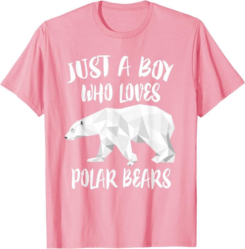 Polar Bear Lover Gift Just A Boy Who Loves Polar Bears T-Shirt Bear Lover Gift T-Shirt - Pink