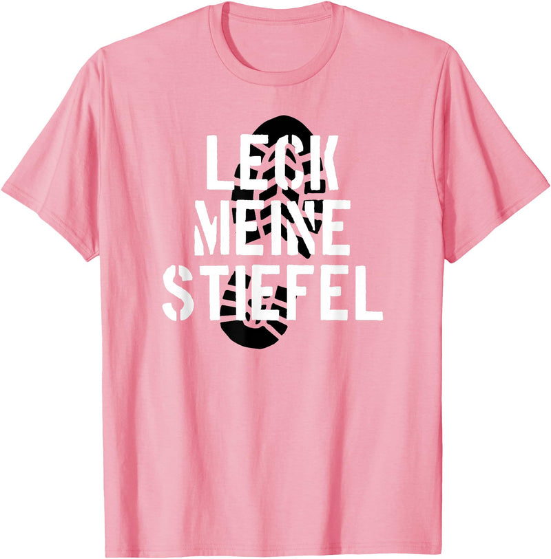 Bear Daddy Leck Meine Stiefel Lick My Boots German Gay Leather T-Shirt T-Shirt - Pink