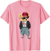 Punk Rocker Teddy Bear Rap Hip Hop Gift Men Women Punk Rocker Rapper Popster Punker Teddy Bear Rap Hip Hop T-Shirt - Pink