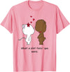 Valentinstag Geschenk - Love Animal Couple Love Animal Cat and Bear Couple - Valentine's Day Gift T-Shirt - Pink