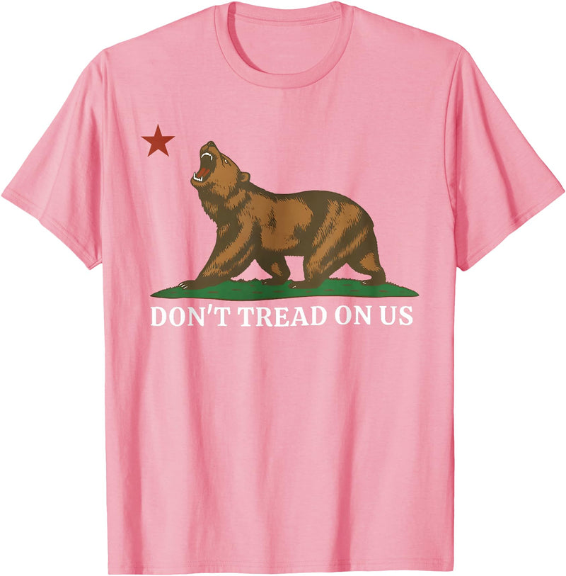 Dont Tread On Us Bear California Patriot Tee Don't Tread On Us California Bear Patriotic T-Shirt - Pink