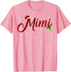 Buffalo Plaid Matching Christmas Pajamas Gifts Funny Matching Family Buffalo Plaid Mimi Christmas Pajama T-Shirt - Pink