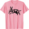 Jackrabbit Bunny Rabbit Hare Minimalist Animal Drawing T-Shirt in Pink