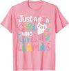Funny Adorable Llama Lover Just a Girl Who Loves Cute Llamas Gifts for Girls Kids T-Shirt - Pink