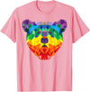 Bear Gay Pride Novelty by Ryan Co. Geometric Bear LGBT Rainbow Flag Gay Pride Men Women T-Shirt - Pink