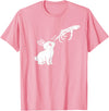 Cute Skeleton Hand Boop Bunny Rabbit Funny Easter Day T-Shirt in Pink