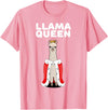 Womens Llama Shirts for Girls Llama Queen | Girls Llama Tshirt | Womens Llama T-Shirt - Pink