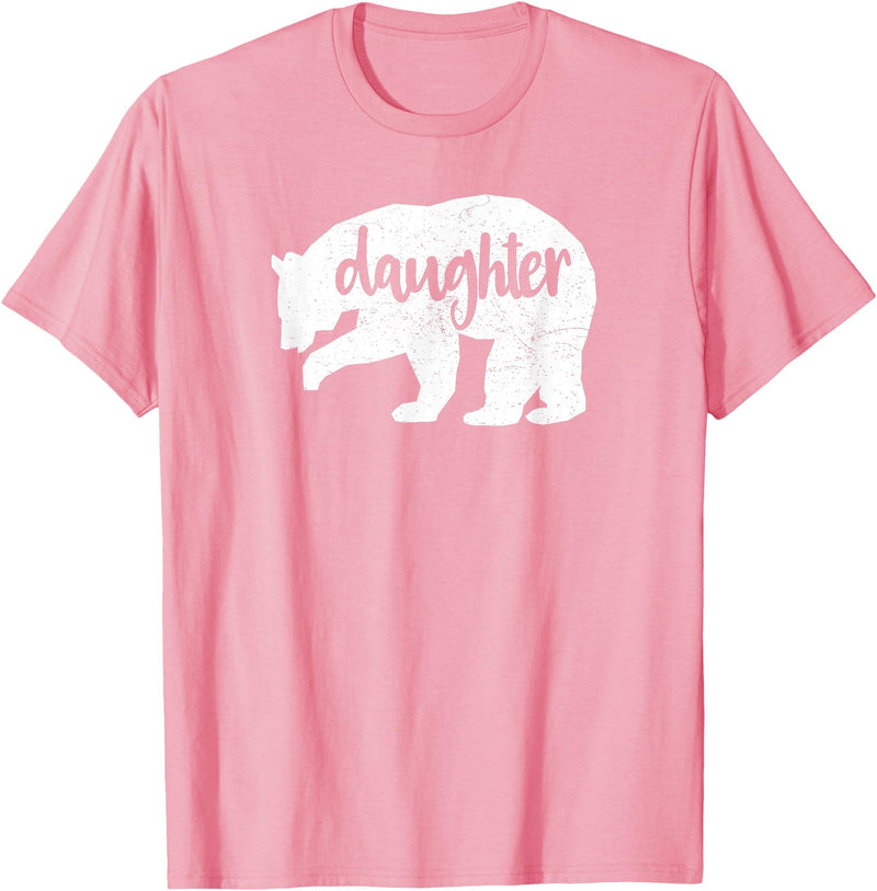 Family & Animals Gifts Daughter Bear - Funny Family T-Shirt Cool Animal Love Tee T-Shirt - Pink