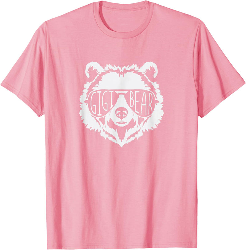 gigi Bear Family Apparel Gigi Bear Face with Sunglasses T-Shirt - Pink