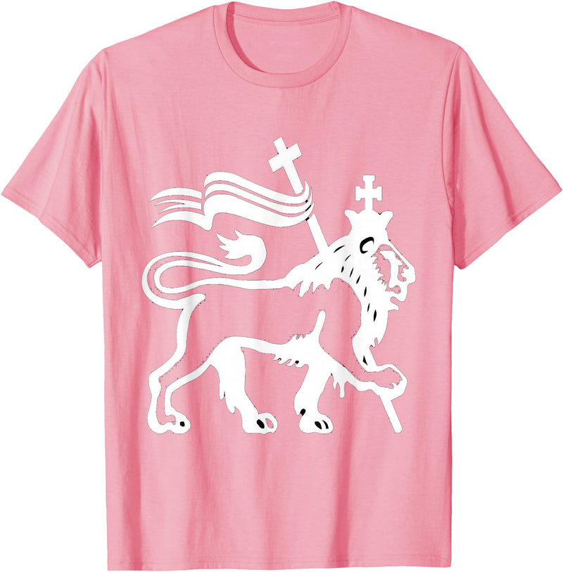 T and T Lion Christian Designs Lion Of Judah T-Shirt - Pink