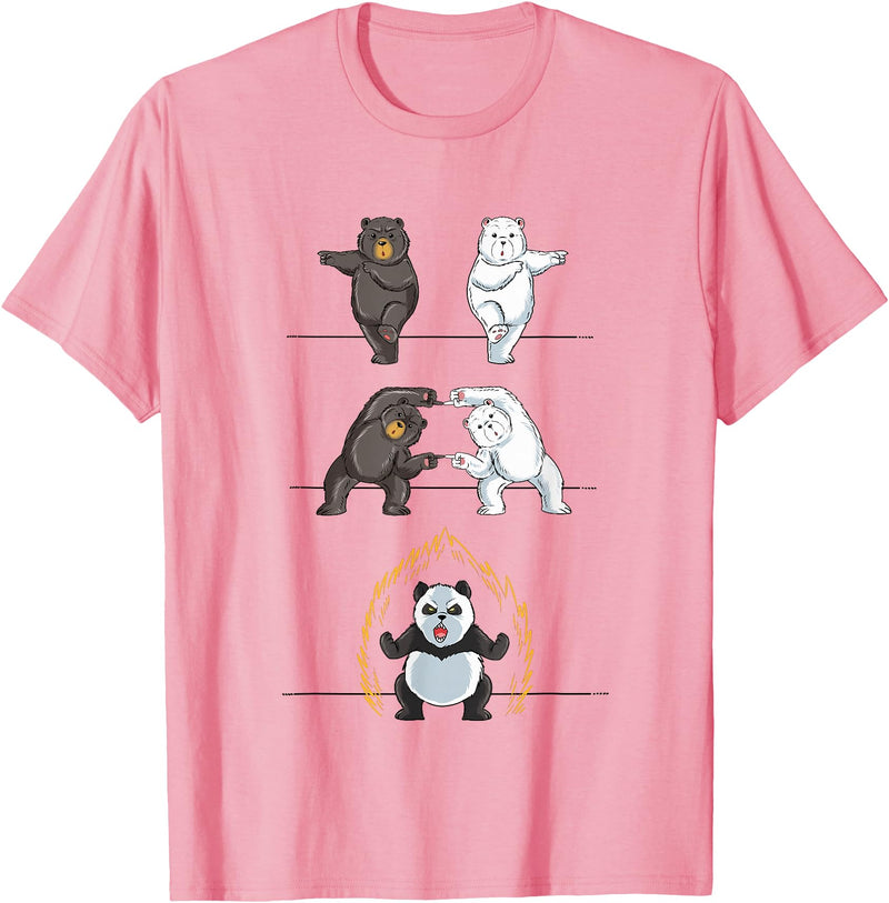 Adorable Panda Shirts Funny Panda T-Shirt Panda Fusion Gift Shirt Cute Polar Bear T-Shirt - Pink