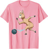 Bowling Gifts & Tees Llama Bowling Llama Playing Bowling Llama T-Shirt - Pink
