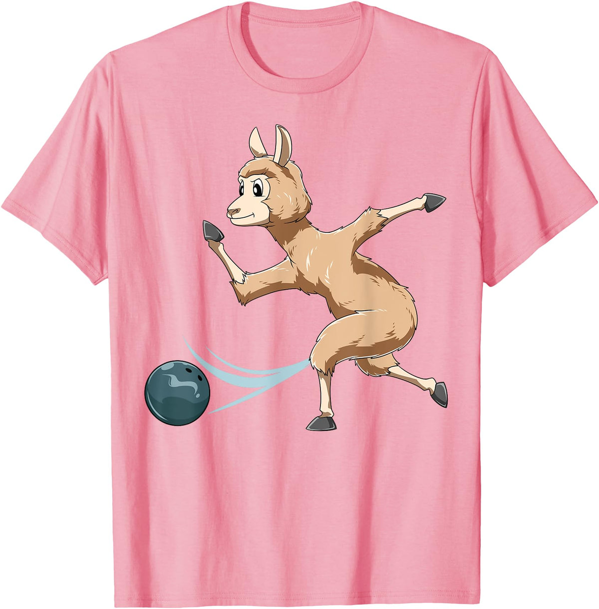 Bowling Gifts & Tees Llama Bowling Llama Playing Bowling Llama T-Shirt - Pink