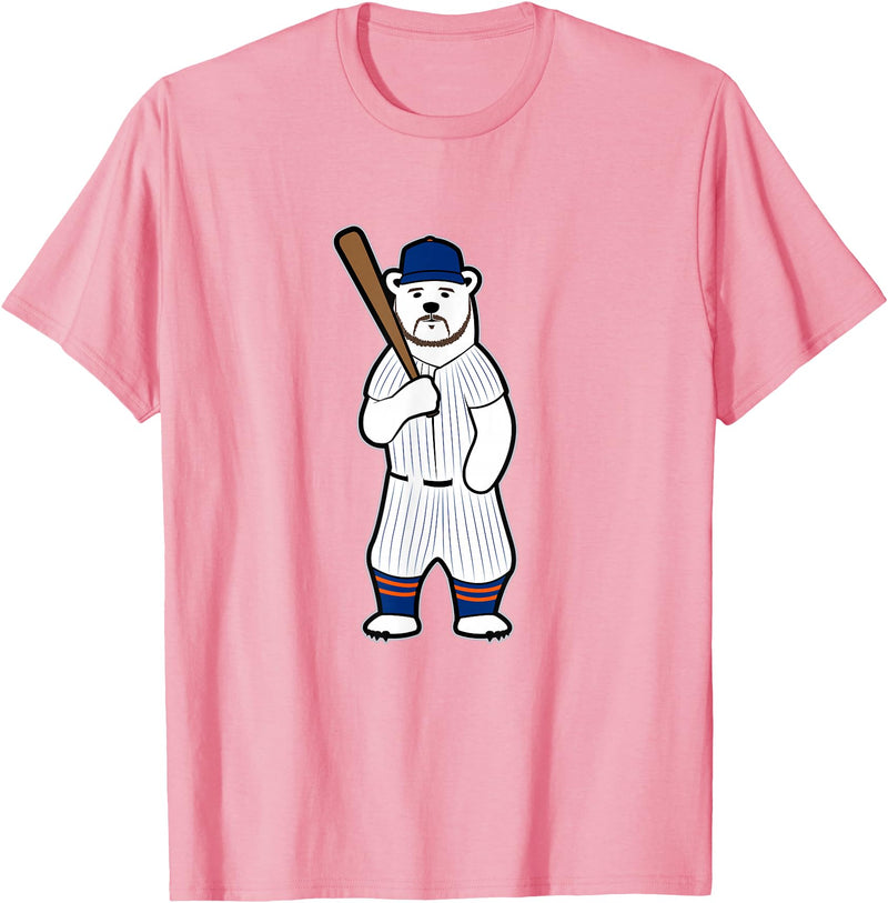 GrafixJoker Baseball Polar Bear Pete T-Shirt - Pink