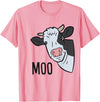 Cow Farm Animal Tees For Cow Lovers Cow Moo Farm Animal Funny Cow T-Shirt - Pink