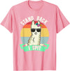 Retro Sunset Llama Spitter Joke Girls Boys Toddler Funny Llama Lover Stand Back I Spit Cute Llamas Spitting Pet T-Shirt - Pink